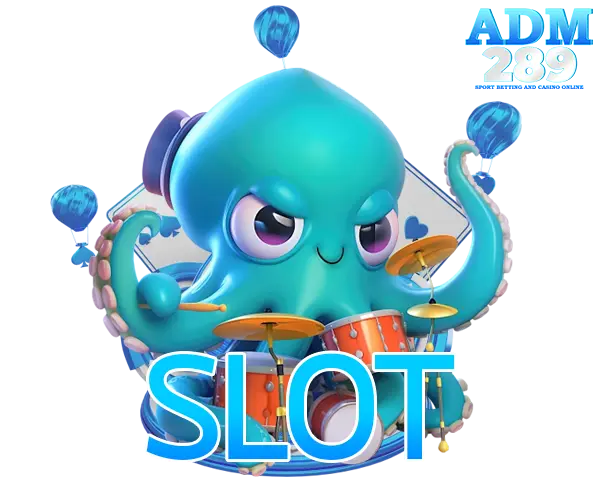 ADM289 สล็อตเว็บตรง ไอคอนปลาหมึกการ์ตูนโทนฟ้าน้ำทะเลพร้อมตัวอักษร SLOT สไตล์สดใสทันสมัย