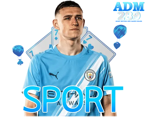 ADM289 แทงบอลเว็บตรง ไอคอนนักฟุตบอลชุดฟ้าพร้อมตัวอักษร SPORT โทนฟ้าน้ำทะเลทันสมัย