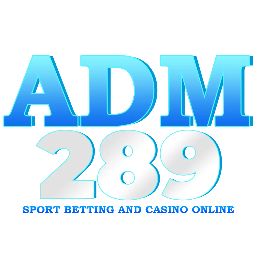 ADM289 โลโก้ตัวอักษรสีฟ้าไล่เฉด พร้อมข้อความ sport betting and casino online ดีไซน์เรียบหรูทันสมัย